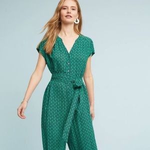 Maeve Geoscope Anthropologie Belted Jumpsuit